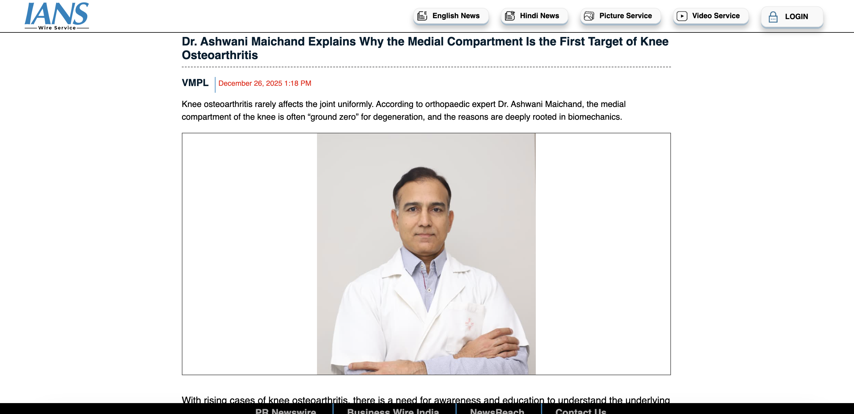 Medial Compartment Is the First Target of Knee Osteoarthritis